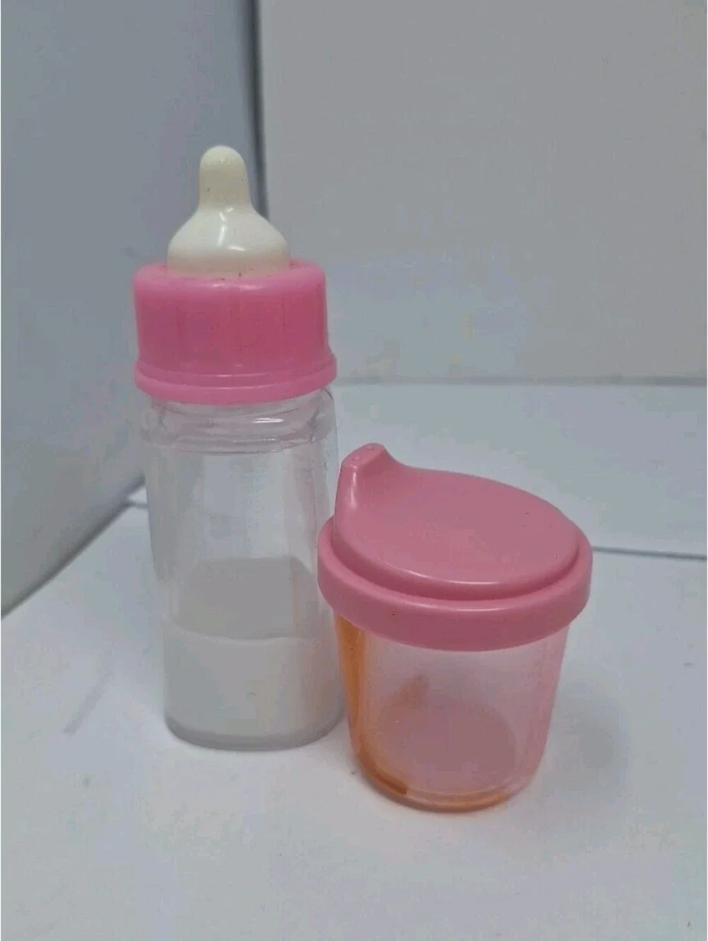 Doll Magic Bottle With Disappearing Liquid Sip Cup Pink Pretend Play Lot